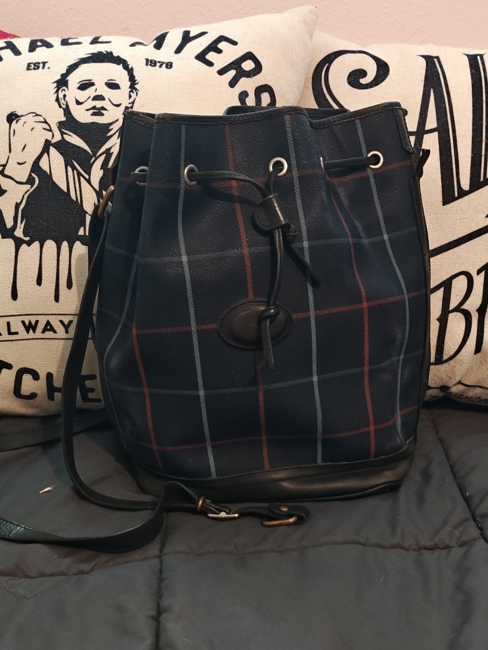 Authentic Burberry Blue Nova Check Plaid Bucket Backpack - SO CUTE! CLEAN!